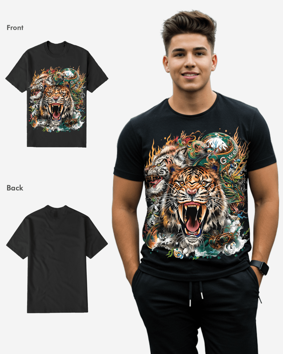 G West Mens Tiger Dragon Tee G West