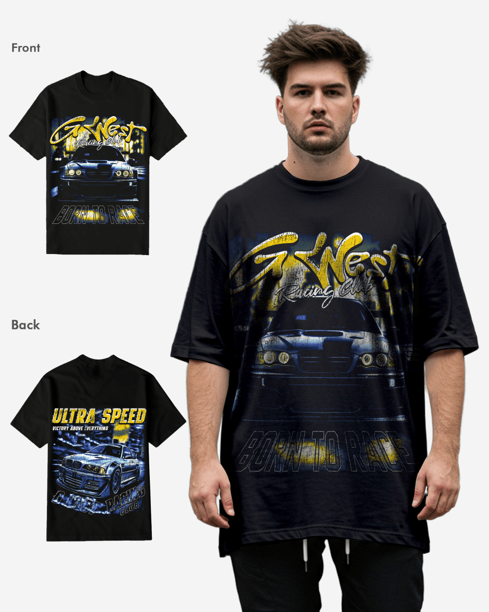 G West Ultra Speed Black T-Shirt Big and Tall Mens G West