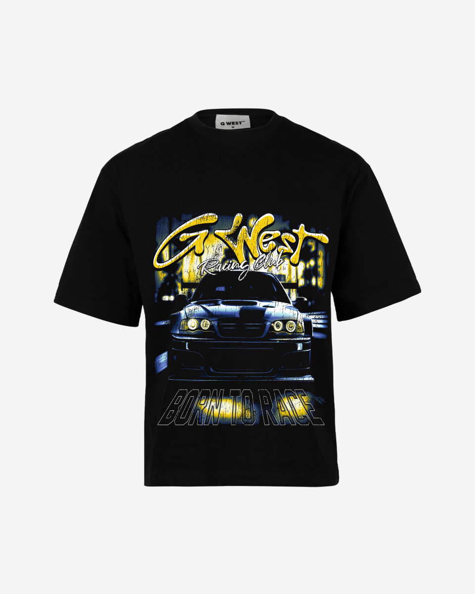 G West Mens Ultra Speed Premium Oversized Tee Front And Back Print G West