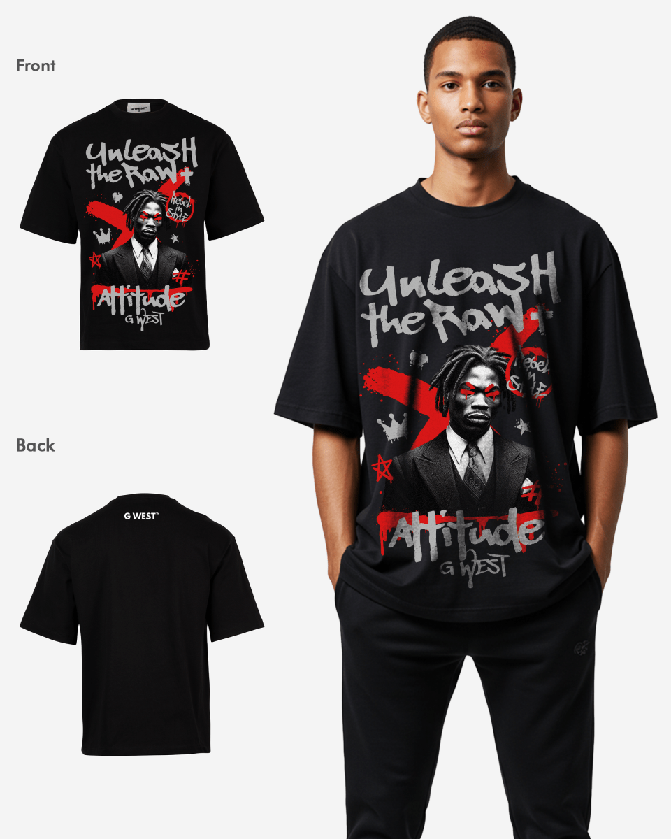 G WEST UNLEASH THE RAW OVERSIZED T-Shirt Mens G West