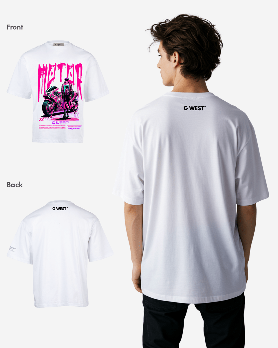 G WEST URBAN MOTORCYCLE OVERSIZED T-Shirt Mens G West