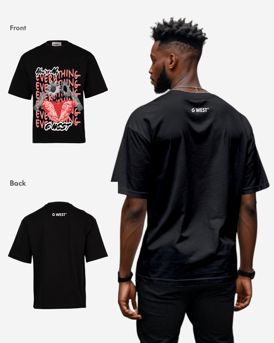 G WEST WINGS N BLOOMS OVERSIZED T-Shirt Mens G West