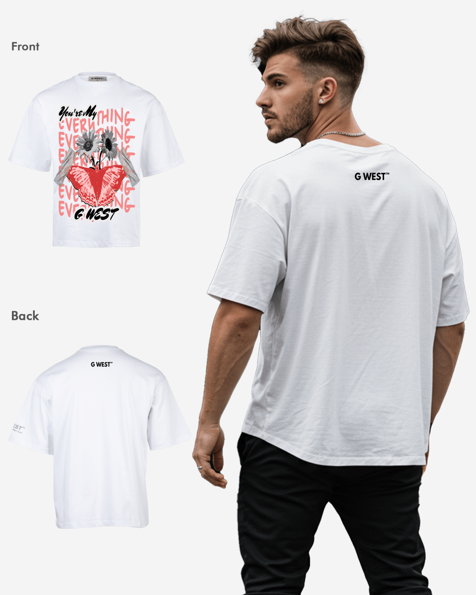 G WEST WINGS N BLOOMS OVERSIZED T-Shirt Mens G West