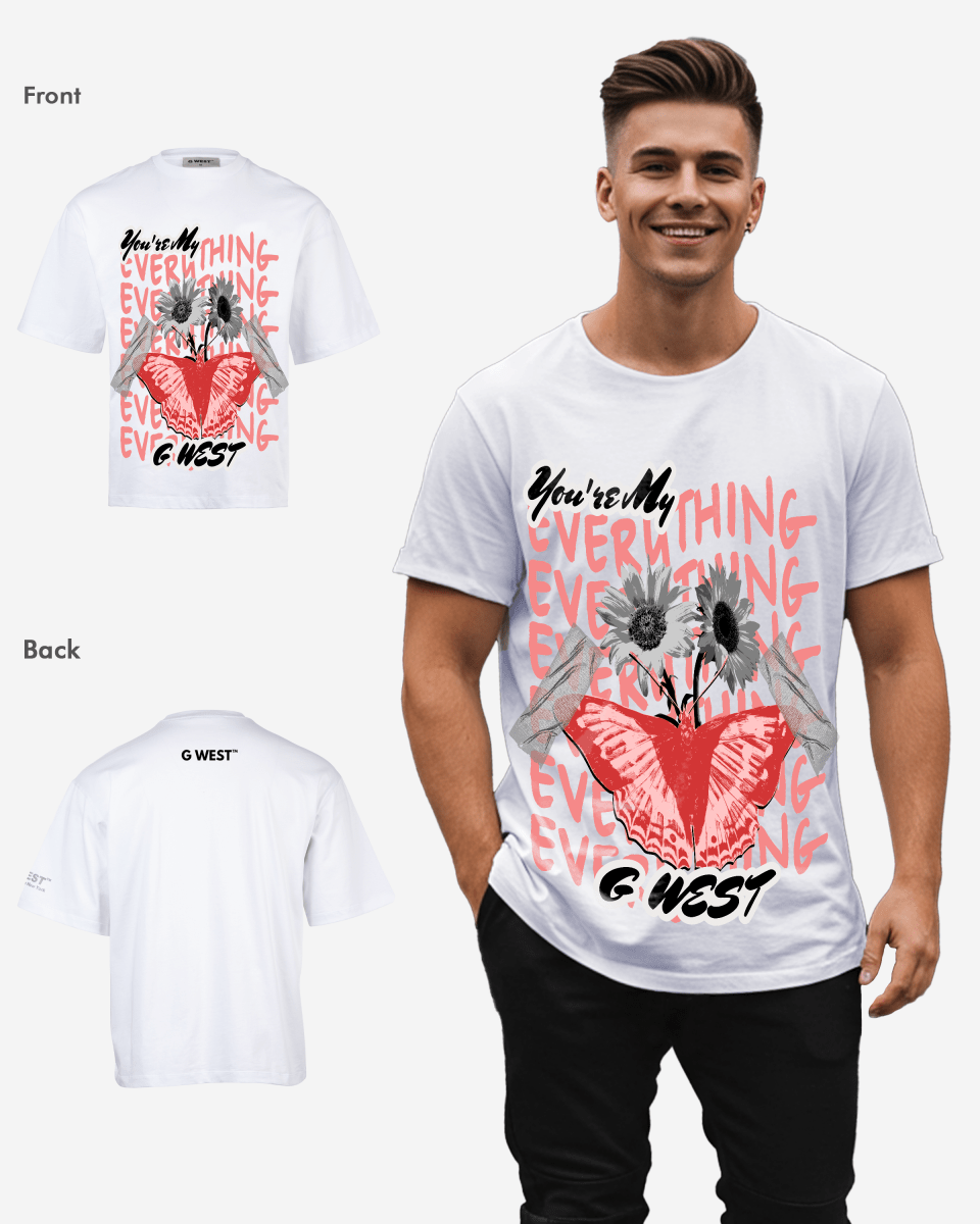 G WEST WINGS N BLOOMS OVERSIZED T-Shirt Mens G West