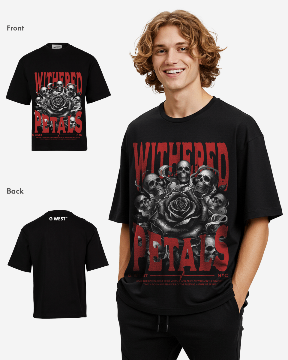 G WEST WITHERED PETALS OVERSIZED T-Shirt Mens G West