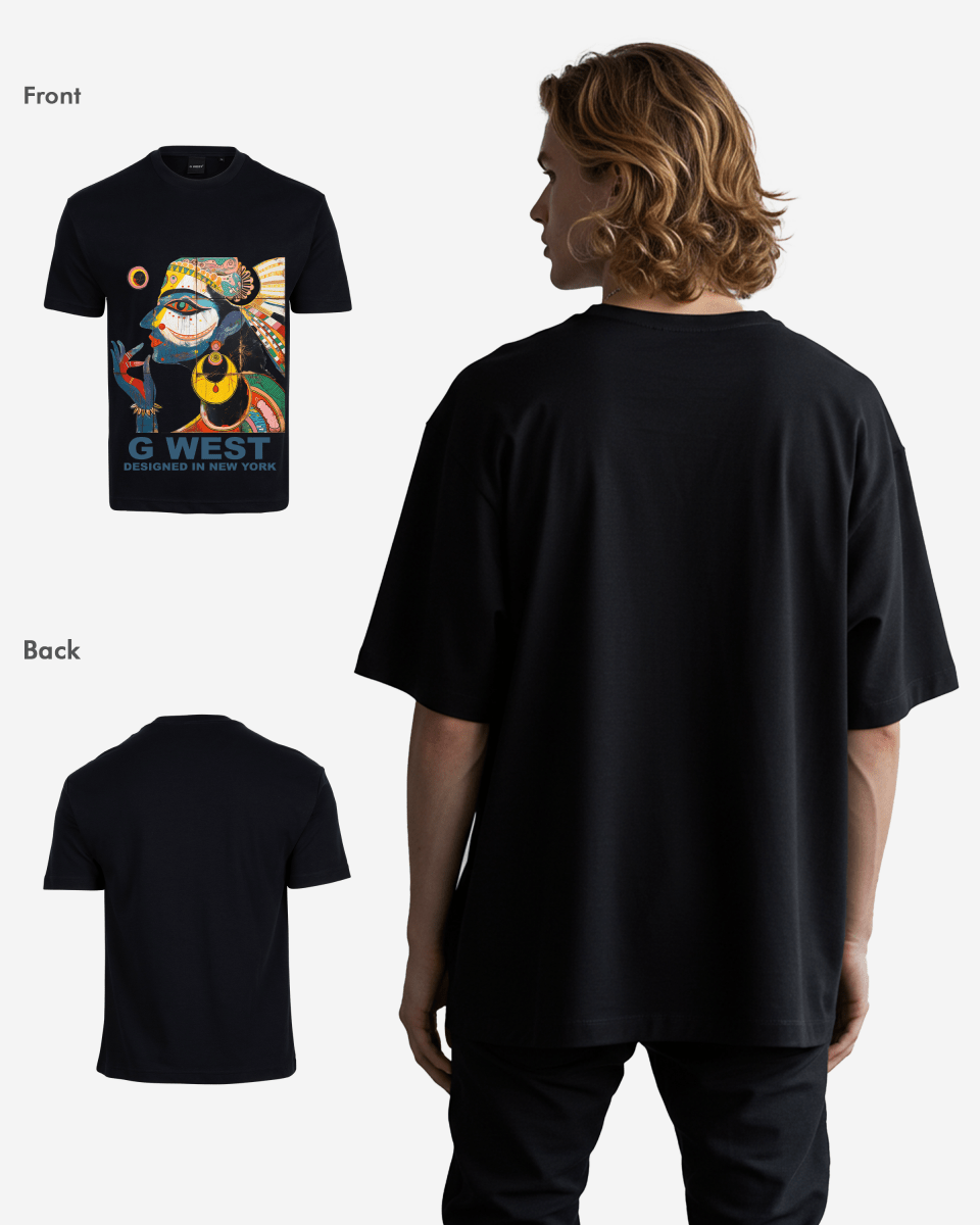 G West Mens Work Of Art Oversized Tee G West