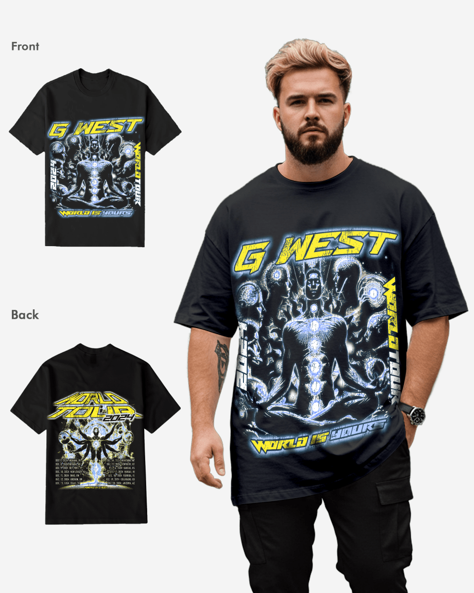 G West World is Yours Black T-Shirt Big and Tall Mens G West