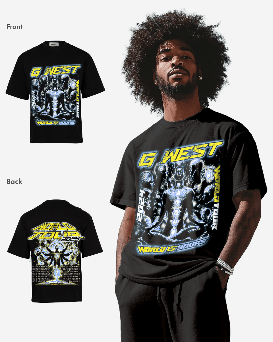 G West World Is Yours Premium Oversized T-Shirt Mens G West