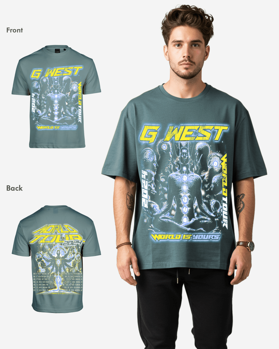 G West World Is Yours Premium Oversized T-Shirt Mens G West