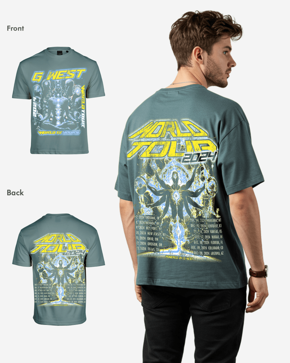 G West World Is Yours Premium Oversized T-Shirt Mens G West