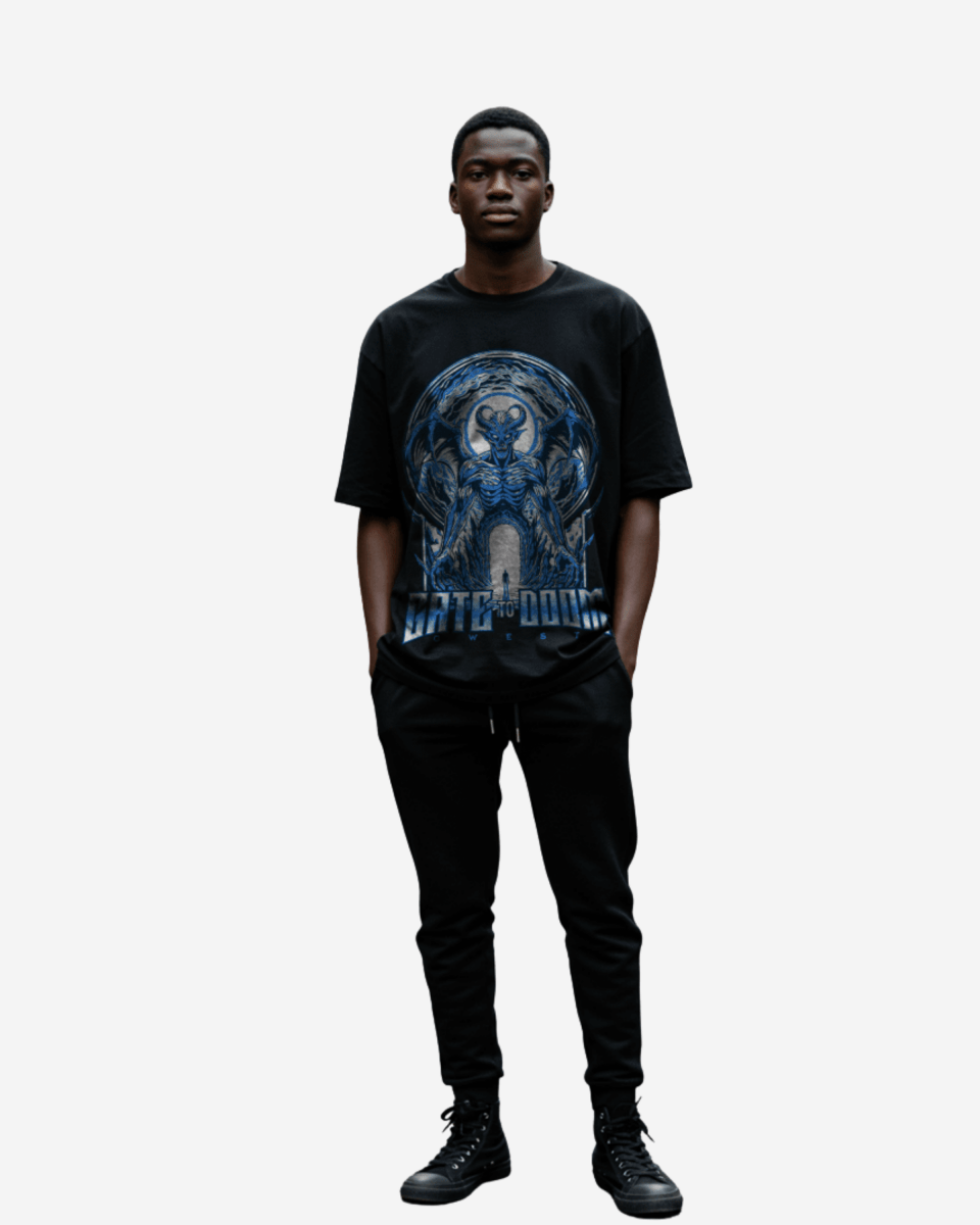 G West Gate To Doom Men's Oversized T-Shirt G West