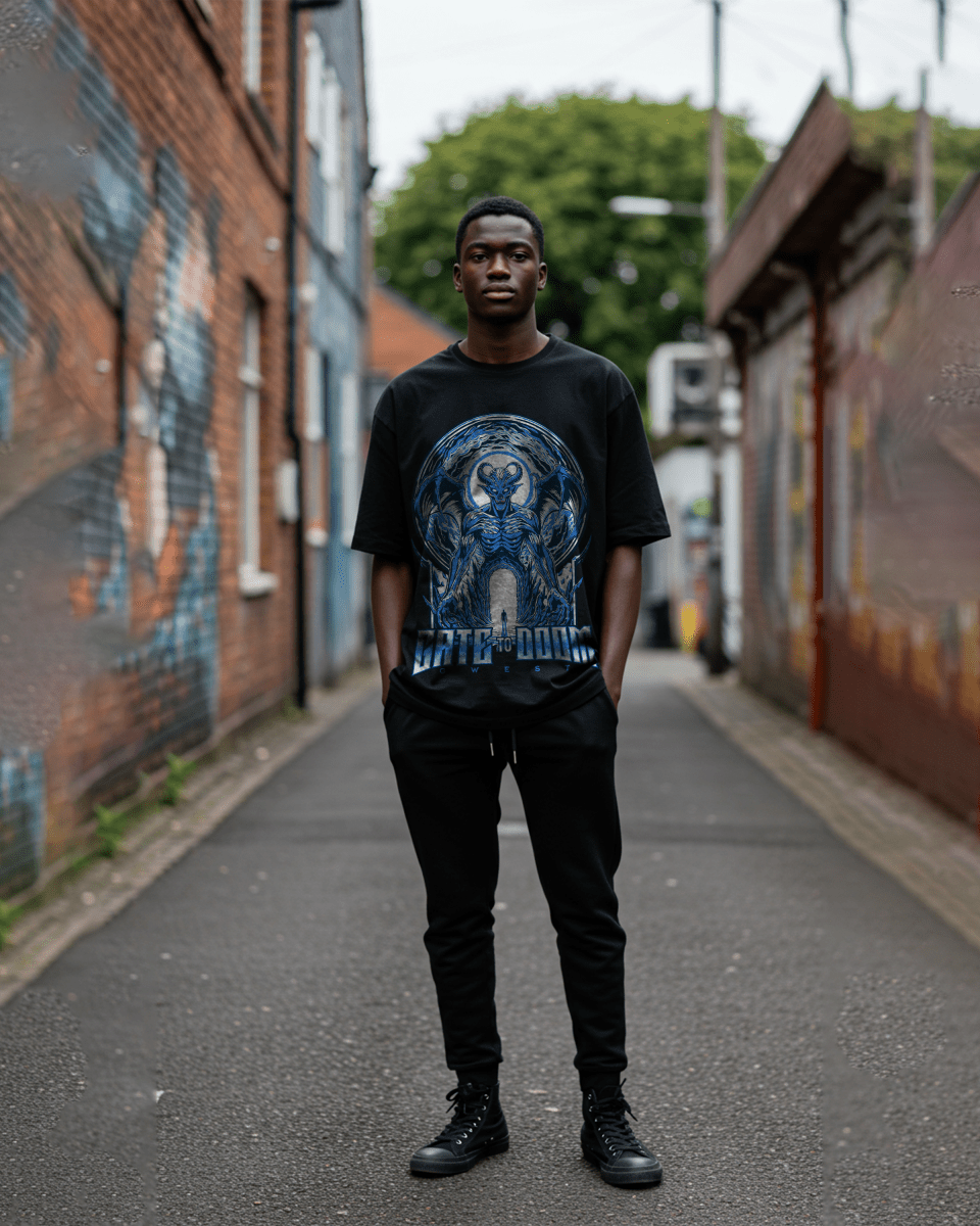 G West Gate To Doom Men's Oversized T-Shirt G West