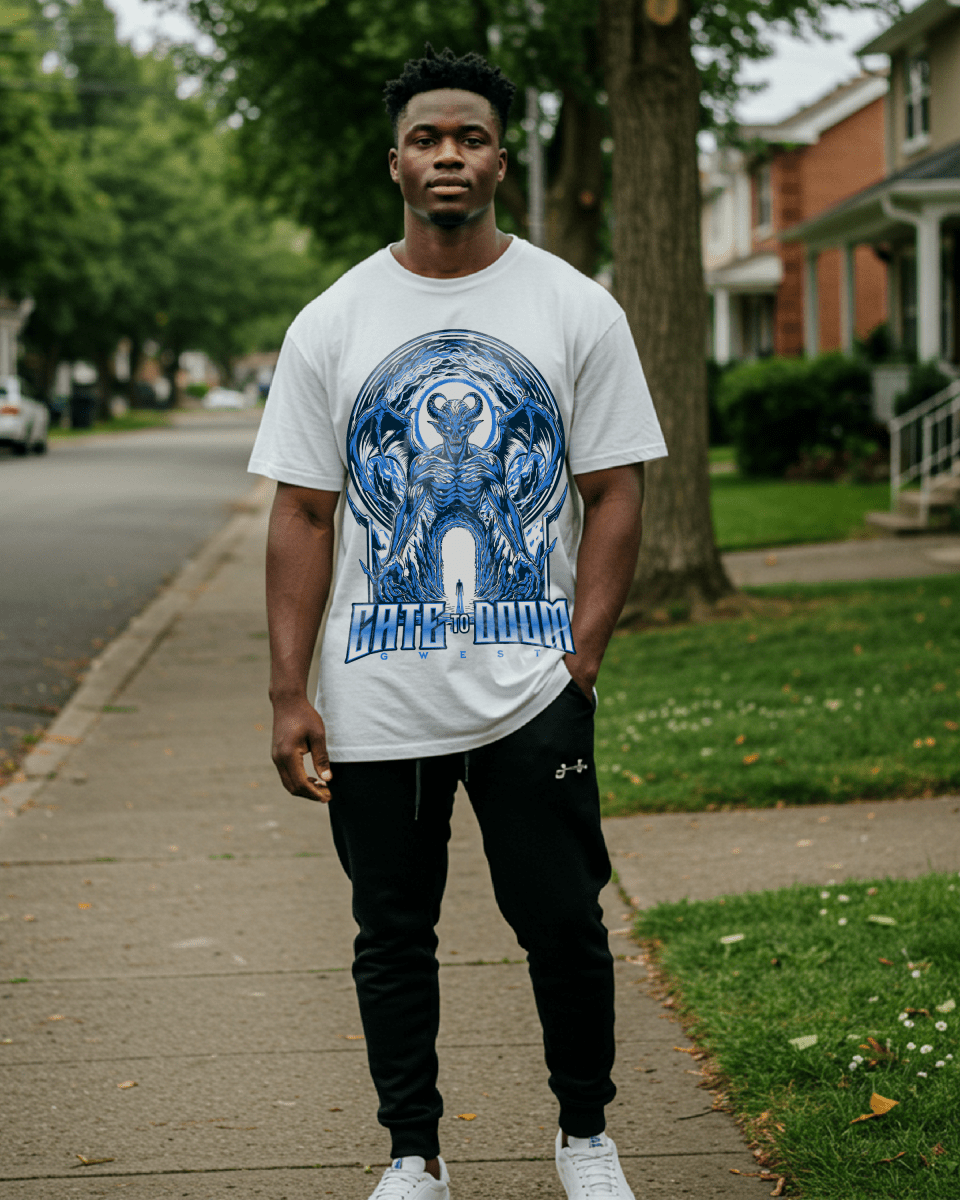 G West Gate To Doom Men's Oversized T-Shirt G West