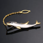 Gentlemen Fashion Men Tie Clip Classy Necktie Tie Bar Tie Clip For Men's Skinny Necktie Tie Clip Gift For Husband Dolphin Ship Wedding Tie Men Jewelry Romantic Necktie Bar Clips Groomsmen Grooms Business Formal Necktie Clips Stevvex