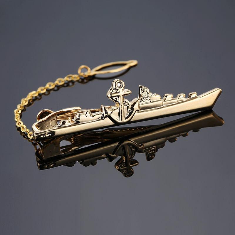 Gentlemen Fashion Men Tie Clip Classy Necktie Tie Bar Tie Clip For Men's Skinny Necktie Tie Clip Gift For Husband Dolphin Ship Wedding Tie Men Jewelry Romantic Necktie Bar Clips Groomsmen Grooms Business Formal Necktie Clips Stevvex