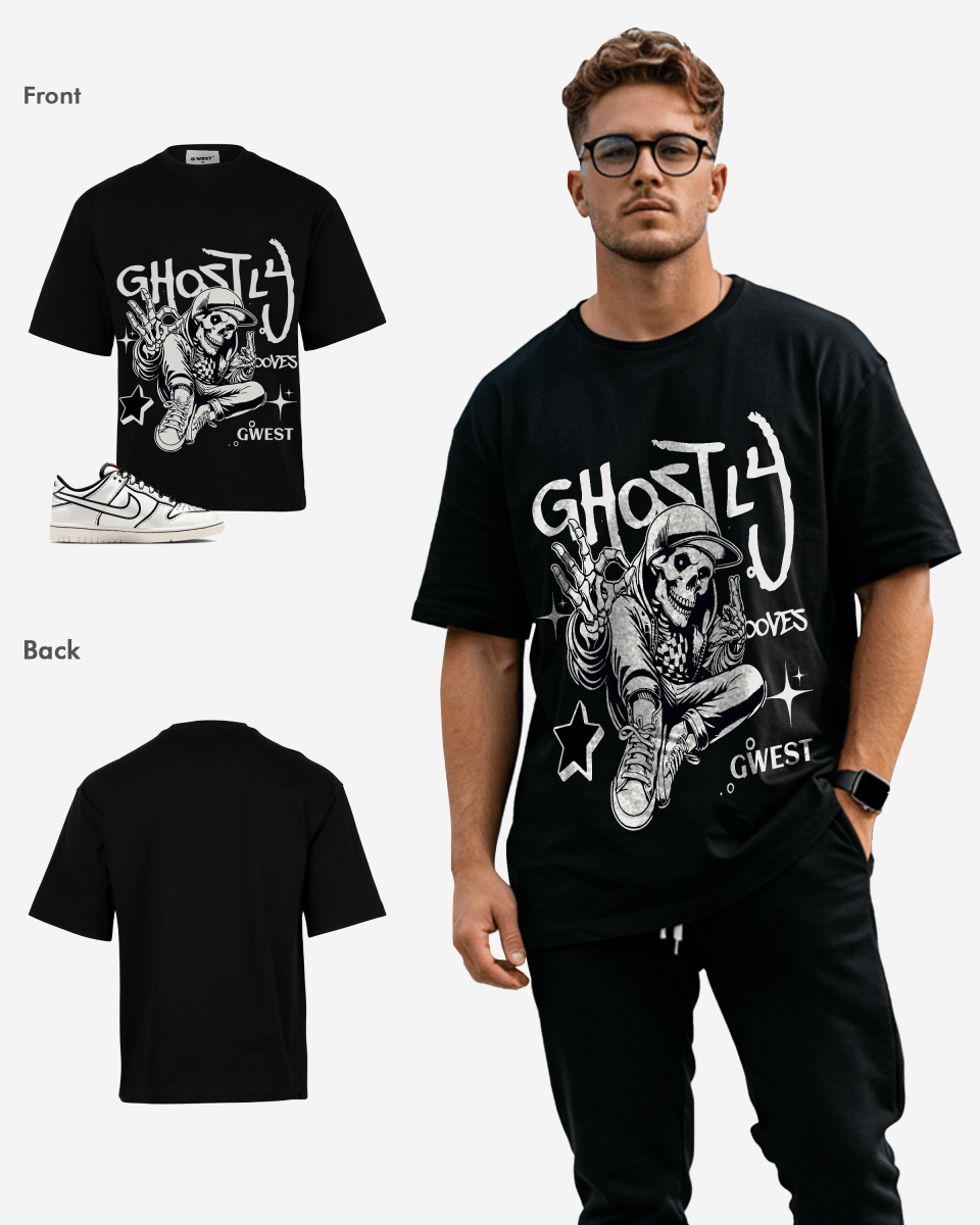 G West Ghostly Grooves Oversized T-Shirt Mens G West