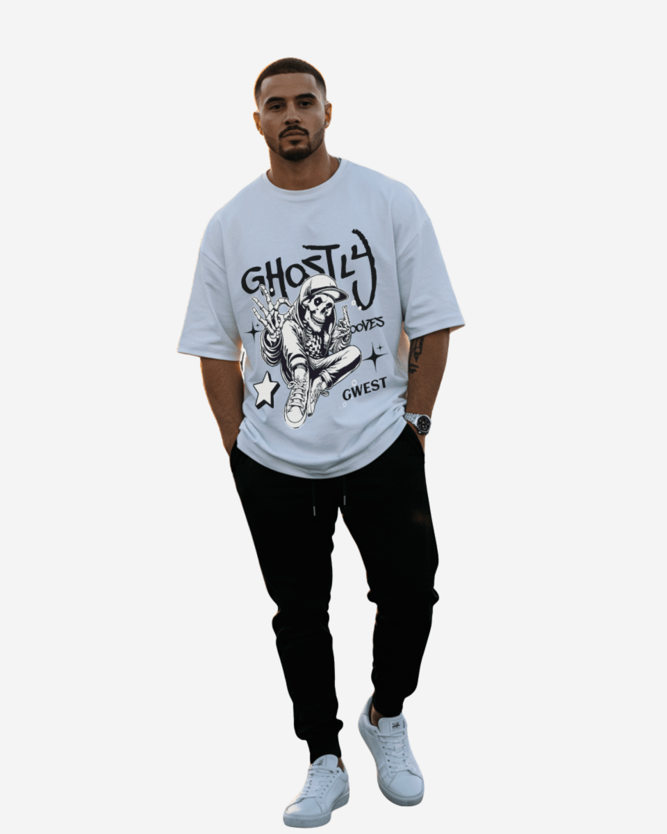 G West Ghostly Grooves Oversized T-Shirt Mens G West