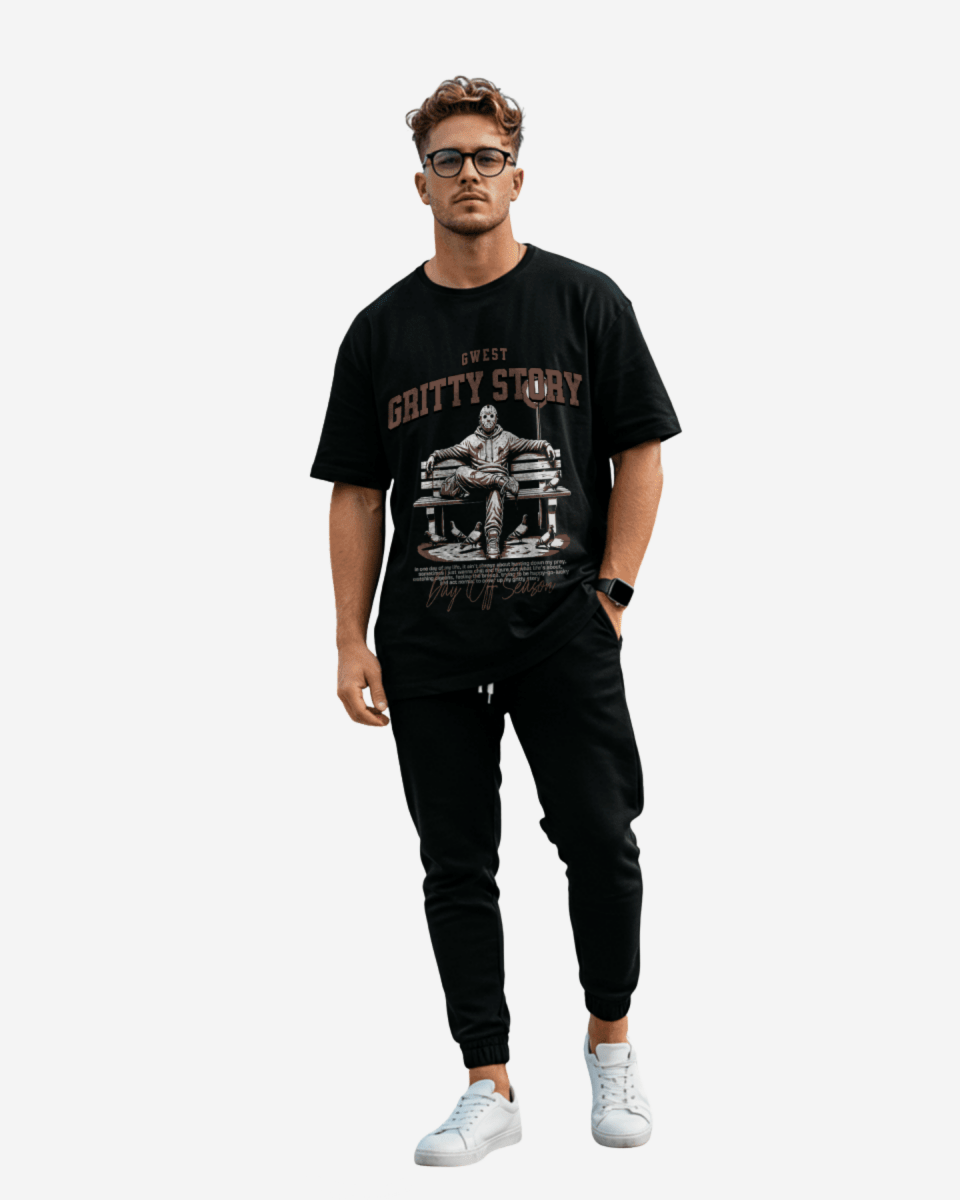 G West Gritty Story Oversized T-Shirt Mens G West