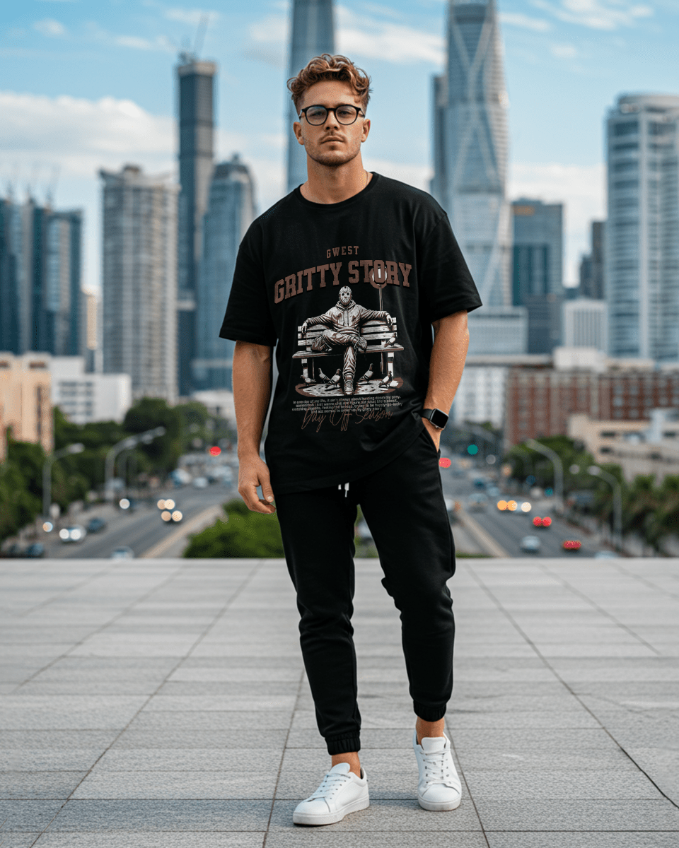G West Gritty Story Oversized T-Shirt Mens G West