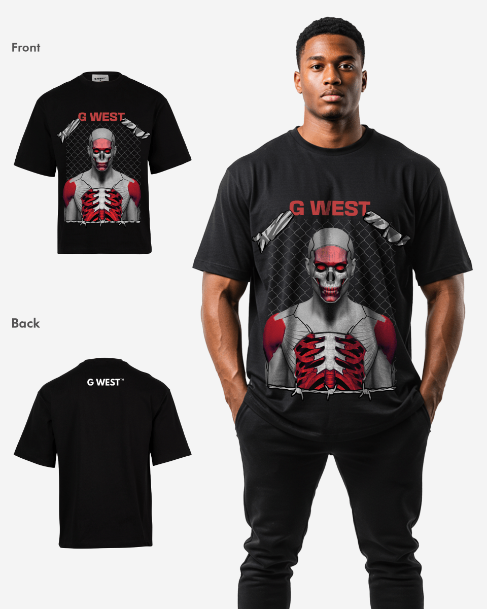 G WEST red eyed rage OVERSIZED T-Shirt Mens G West