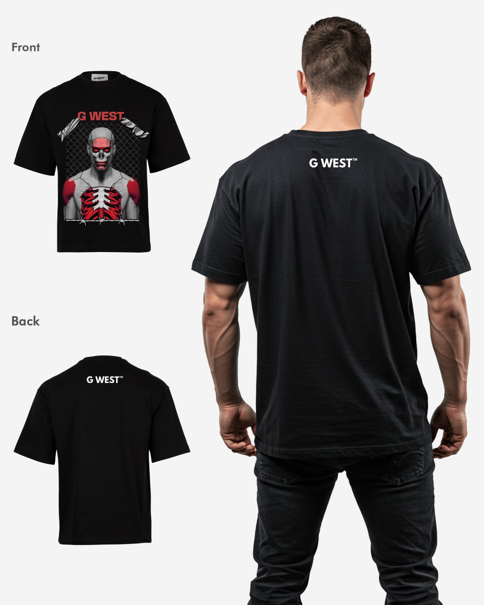 G WEST red eyed rage OVERSIZED T-Shirt Mens G West