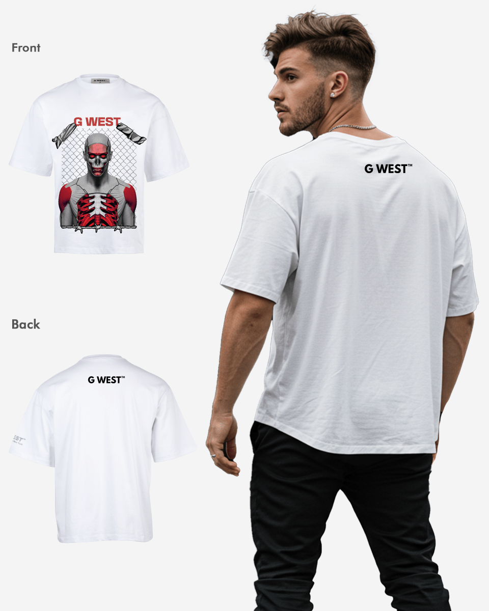 G WEST red eyed rage OVERSIZED T-Shirt Mens G West