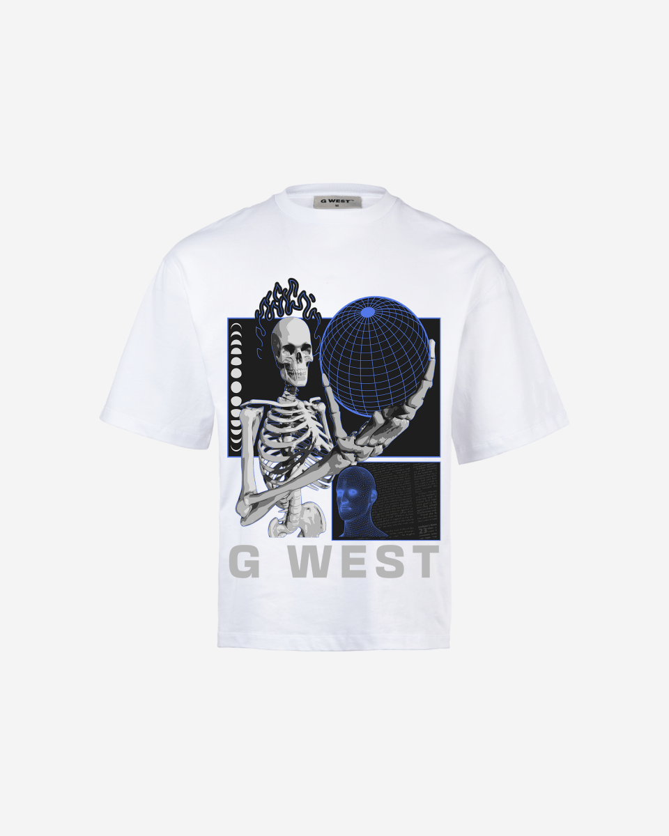 G WEST T-Shirt Flaming Fate Oversized Mens G West