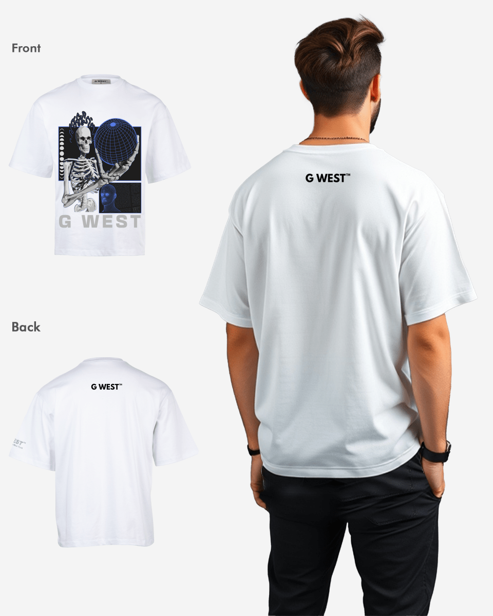 G WEST T-Shirt Flaming Fate Oversized Mens G West