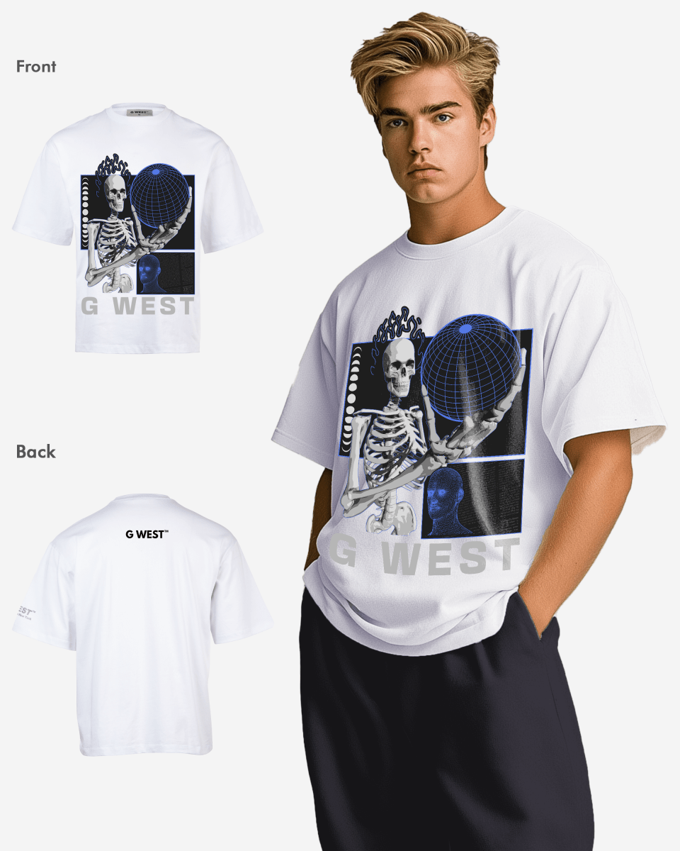 G WEST T-Shirt Flaming Fate Oversized Mens G West