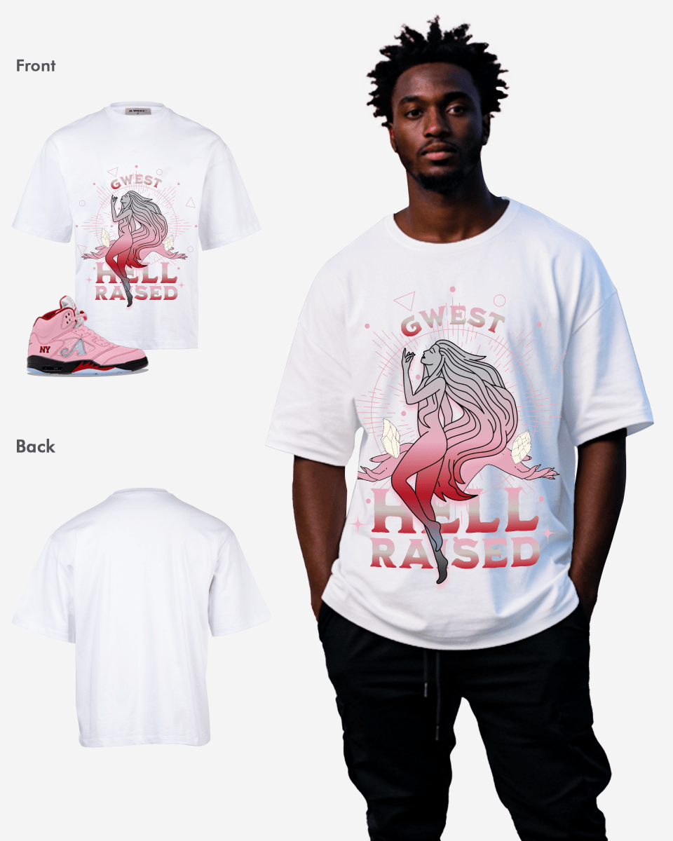 Camiseta Oversize para Hombre G West Hell Raised