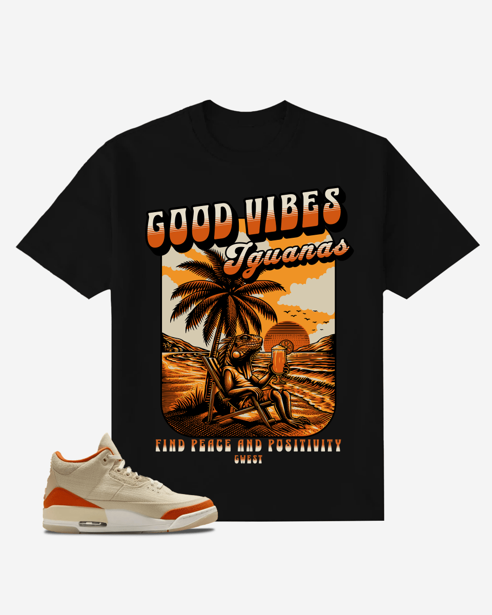 G West Iguana Relaxing on The Beach Oversized T-Shirt Mens G West