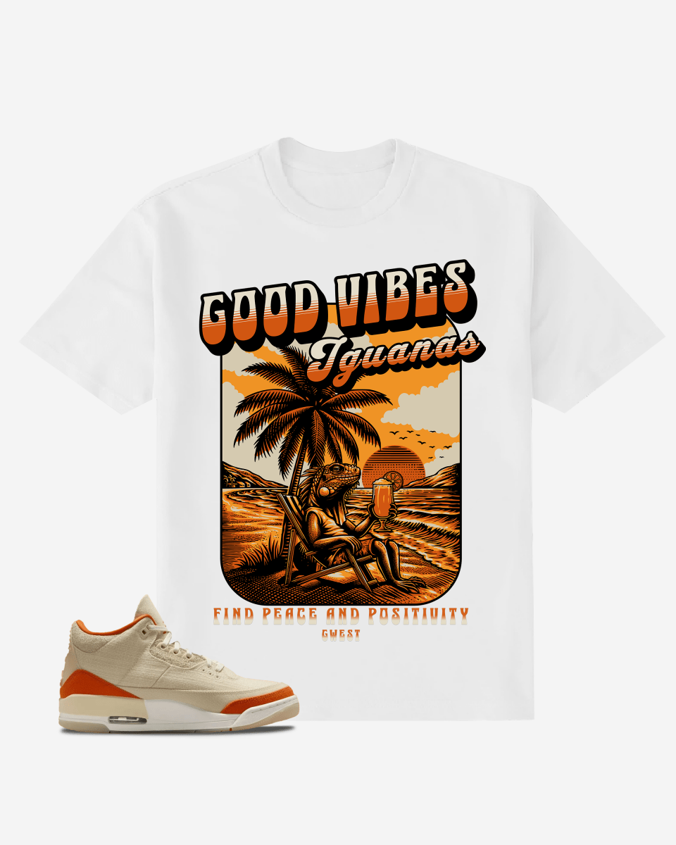 G West Iguana Relaxing on The Beach Oversized T-Shirt Mens G West