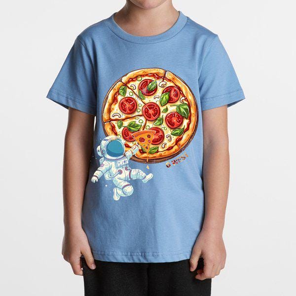G West Kids Space Pizza Black Tee - Dtpbasty9067 G West
