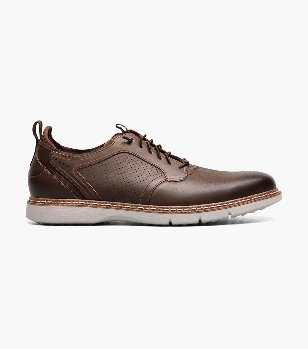 Cognac - Stacy Adams - Sync Plain Toe Elastic Lace Up