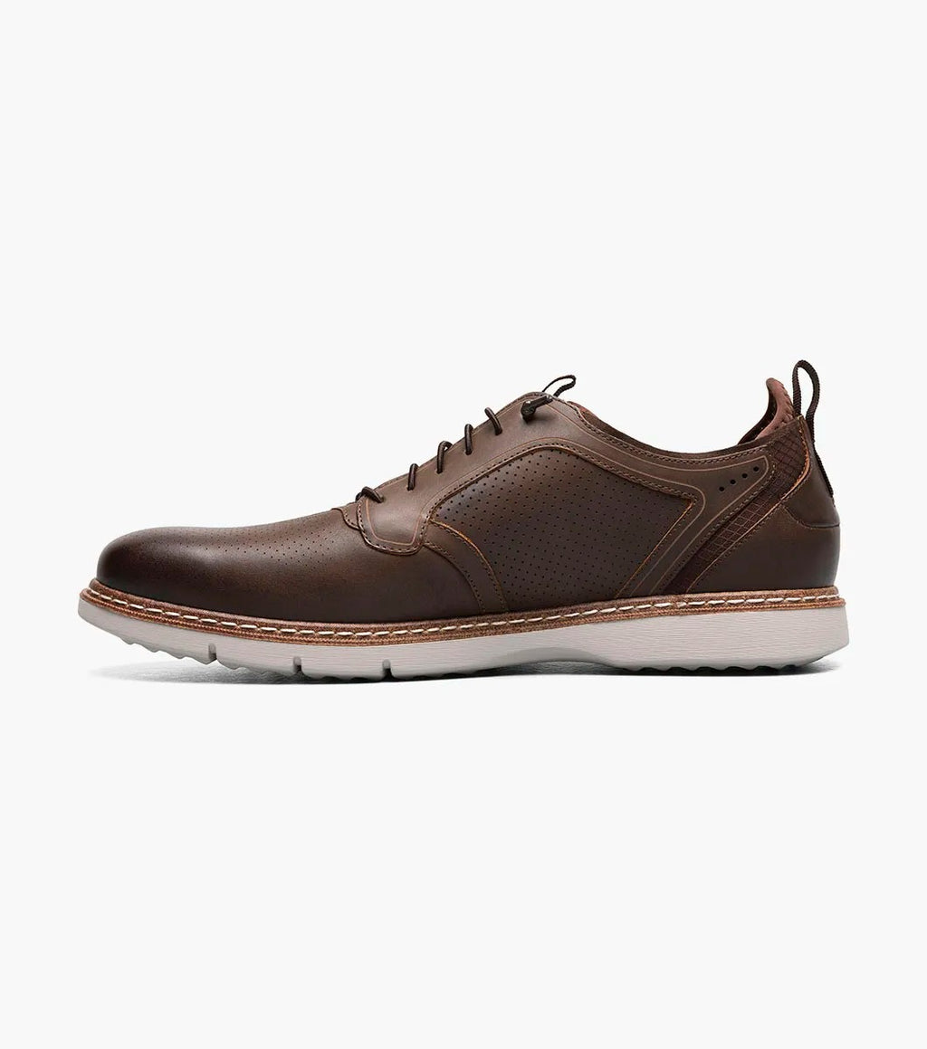 Cognac - Stacy Adams - Sync Plain Toe Elastic Lace Up