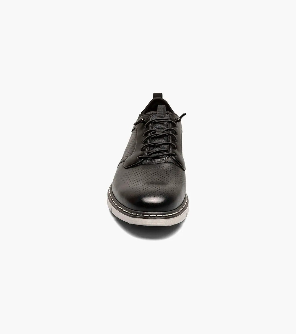 Black - Stacy Adams - Sync Plain Toe Elastic Lace Up