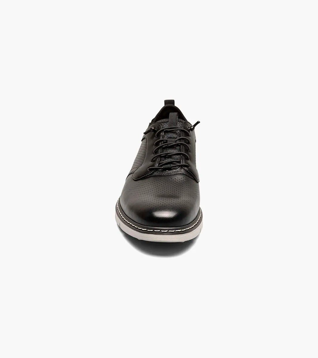 Black - Stacy Adams - Sync Plain Toe Elastic Lace Up
