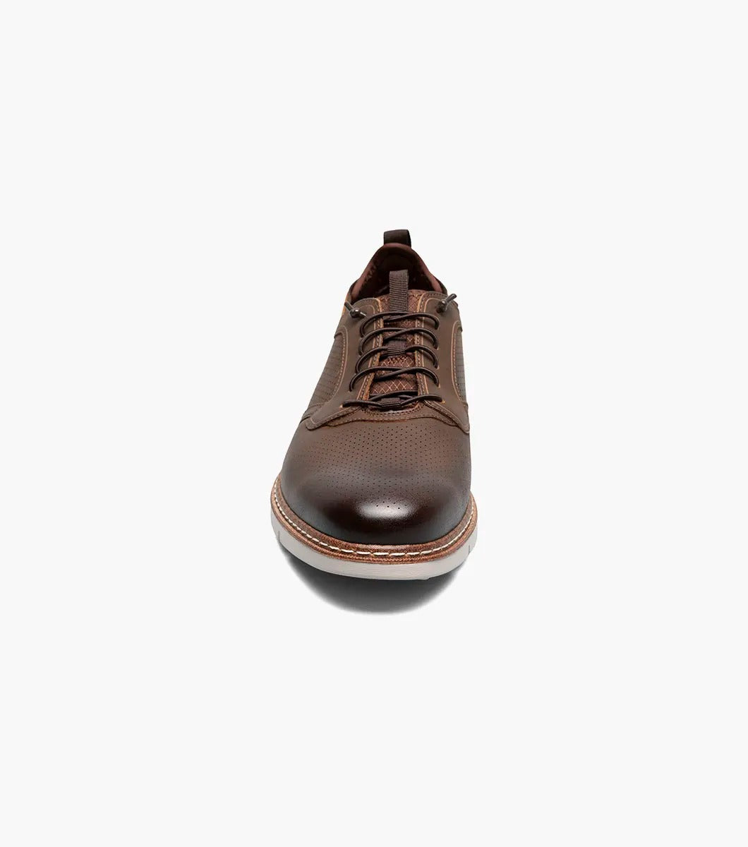 Cognac - Stacy Adams - Sync Plain Toe Elastic Lace Up