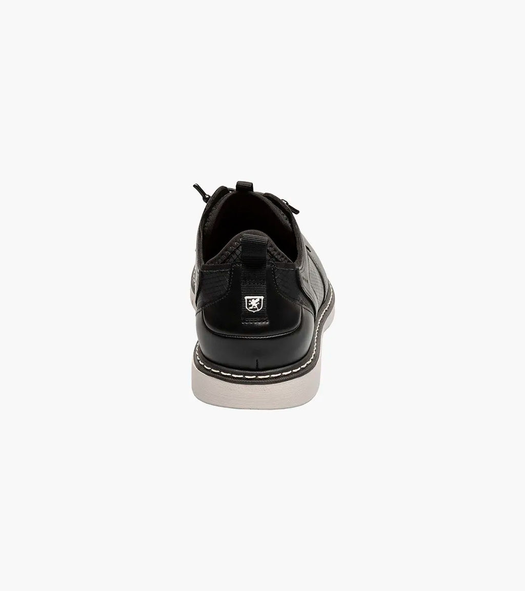Black - Stacy Adams - Sync Plain Toe Elastic Lace Up