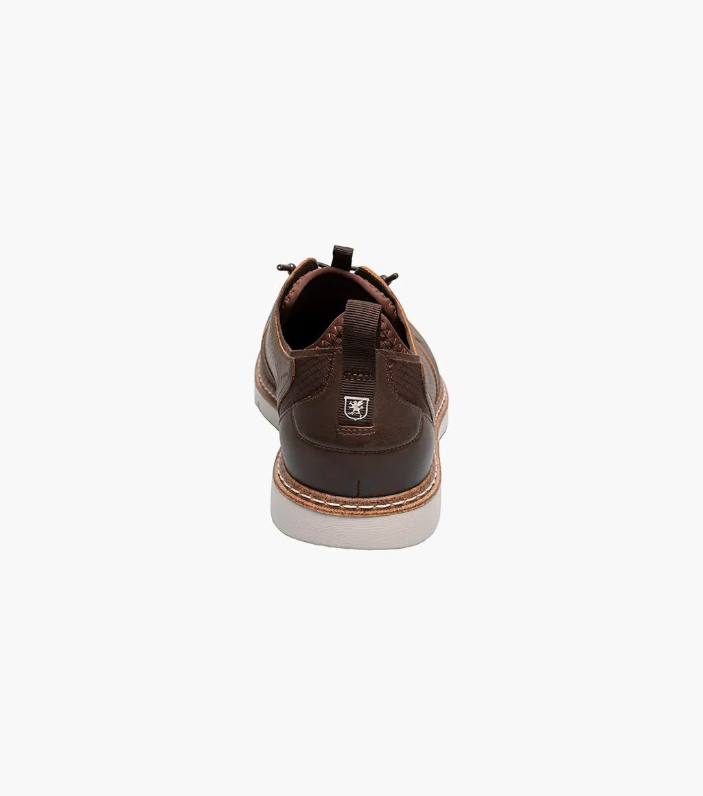 Cognac - Stacy Adams - Sync Plain Toe Elastic Lace Up
