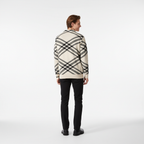 Paramount Lattice Knit Polo LS IVORY