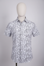 Geometric Cascade SS Shirt WHITE/BLACK