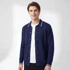 Marquee Cable Knit Cardigan LS NAVY