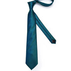 Luxury Blue Silk Design Wedding Tie For Men Necktie Pocket Square Cufflink Set Formal Business Meeting Necktie For Men Stevvex