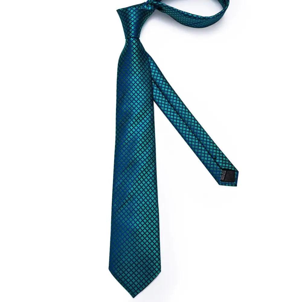Luxury Blue Silk Design Wedding Tie For Men Necktie Pocket Square Cufflink Set Formal Business Meeting Necktie For Men Stevvex