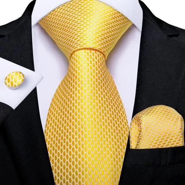 Luxury Blue Silk Design Wedding Tie For Men Necktie Pocket Square Cufflink Set Formal Business Meeting Necktie For Men Stevvex