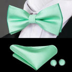 Luxury Butterfly Beige Silk Bow Ties For Men Gentlemens Cufflinks Set Elegant Design Wedding Party Bowties For Tuxedo Excellent Gift For Prom Stevvex