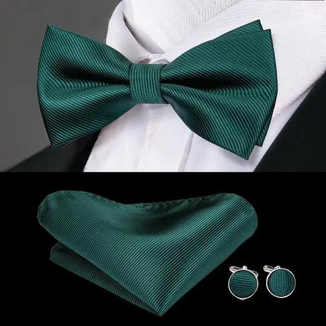 Luxury Butterfly Beige Silk Bow Ties For Men Gentlemens Cufflinks Set Elegant Design Wedding Party Bowties For Tuxedo Excellent Gift For Prom Stevvex