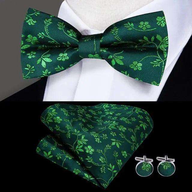 Luxury Butterfly Beige Silk Bow Ties For Men Gentlemens Cufflinks Set Elegant Design Wedding Party Bowties For Tuxedo Excellent Gift For Prom Stevvex