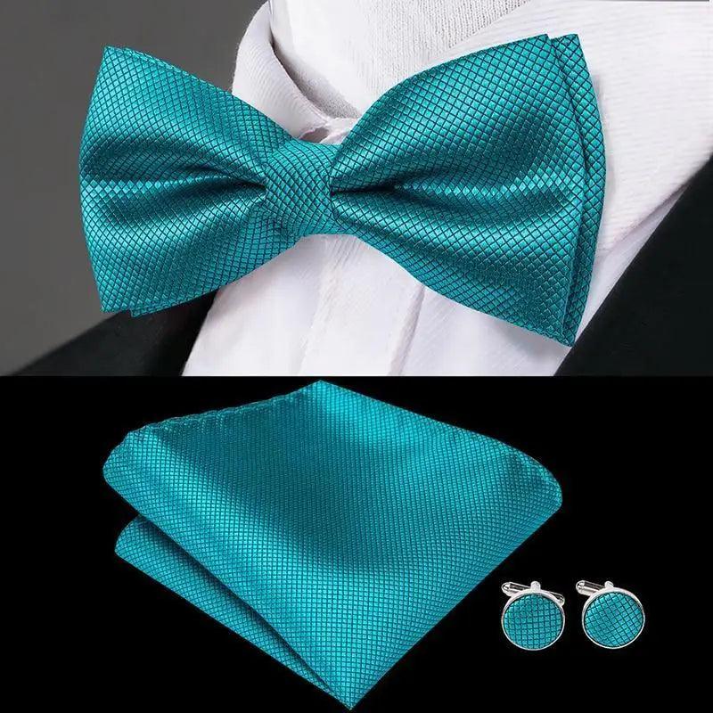 Luxury Butterfly Beige Silk Bow Ties For Men Gentlemens Cufflinks Set Elegant Design Wedding Party Bowties For Tuxedo Excellent Gift For Prom Stevvex